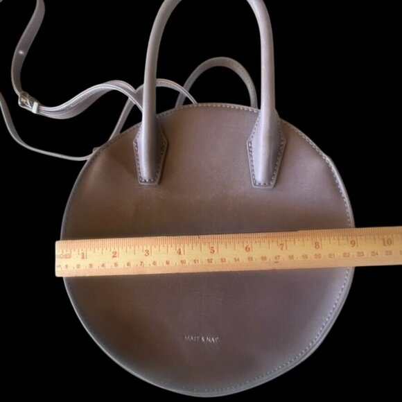 Matt & Nat Purple Round Vegan Crossbody Bag With Dual Handles & Adjustable Strap - Picture 7 of 9